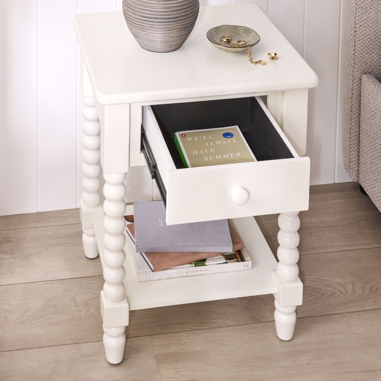 Maisie 1 Drawer Bedside White