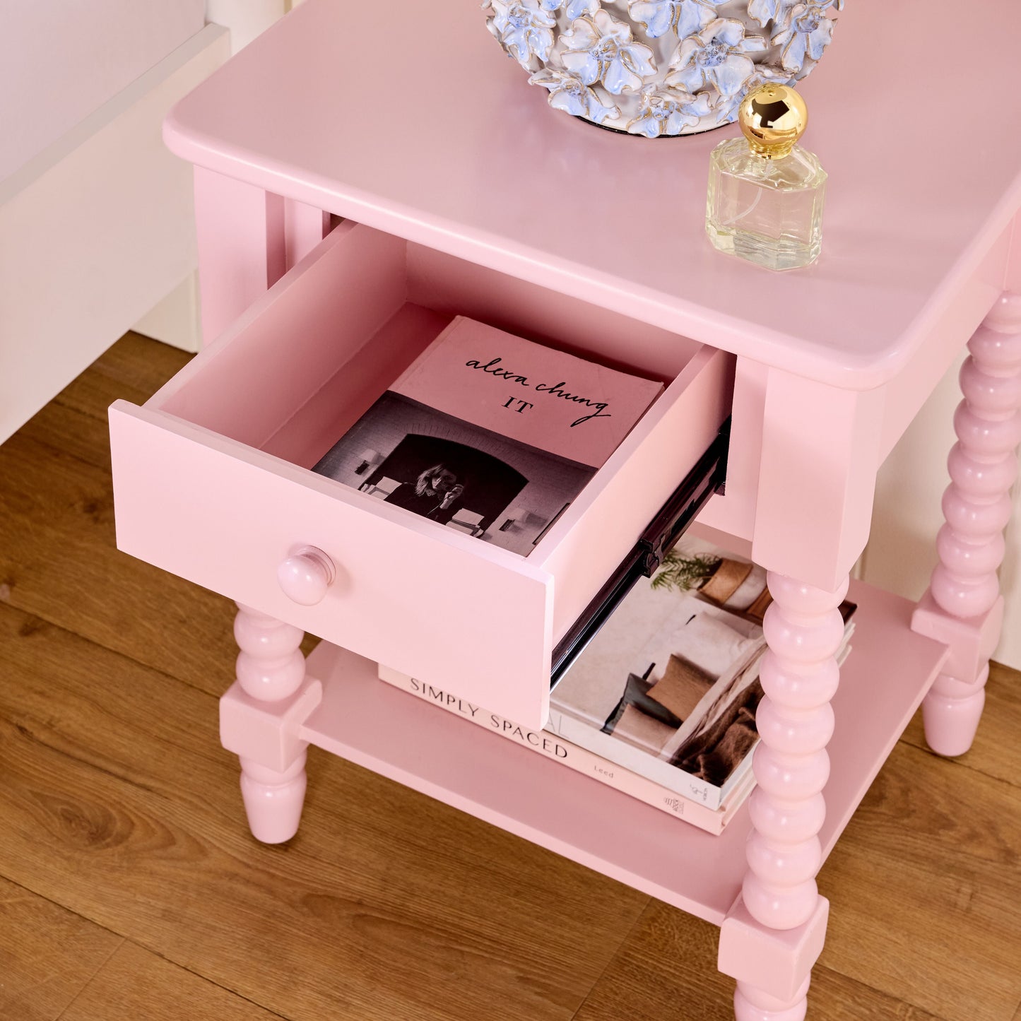 Maisie 1 Drawer Bedside Pink