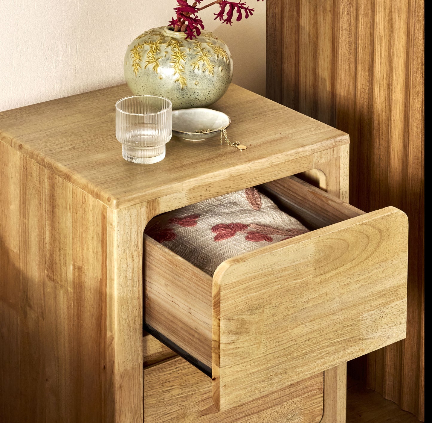 Curve 2 Drawer Bedside