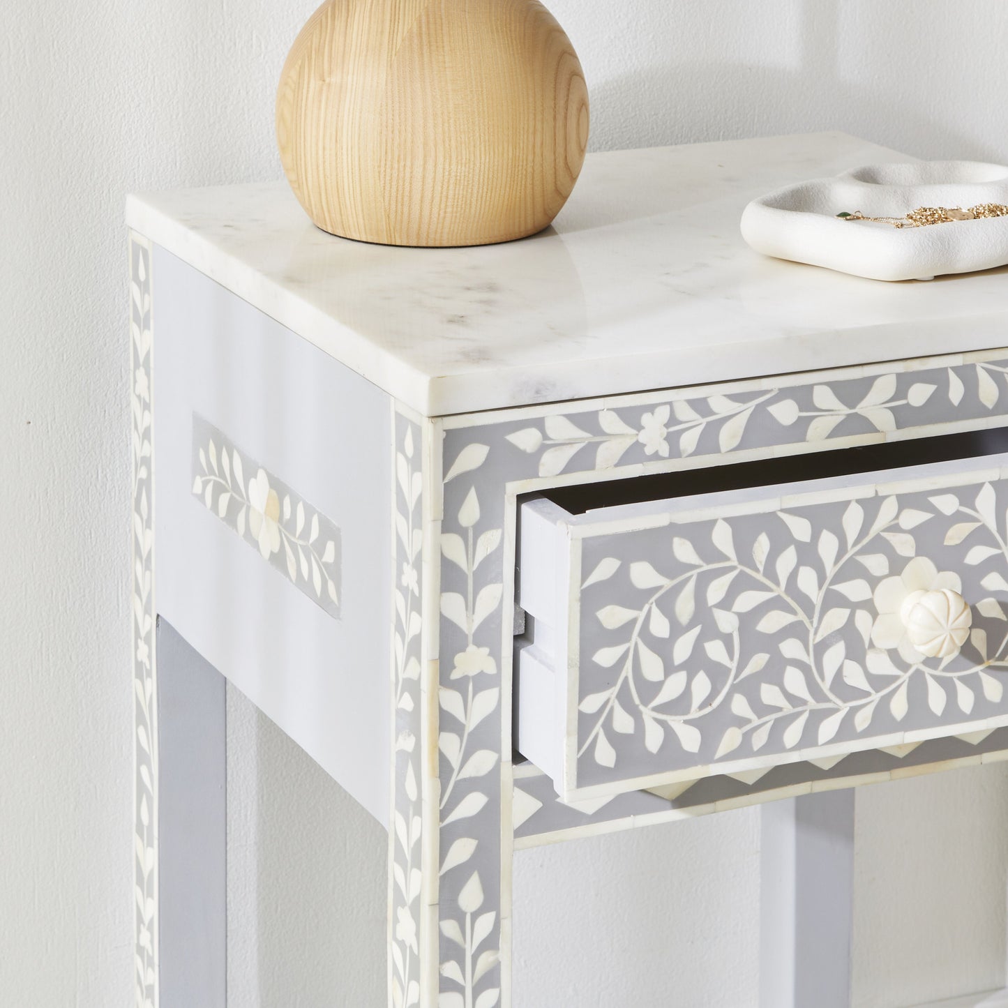 Bone Inlay Bedside Light Grey