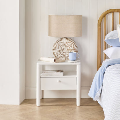 Spintara 1 Drawer Bedside Table White