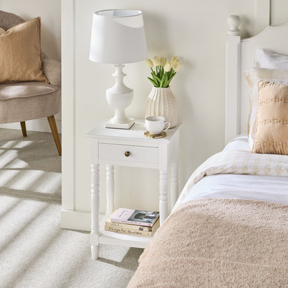 Valentine Bedside Table White