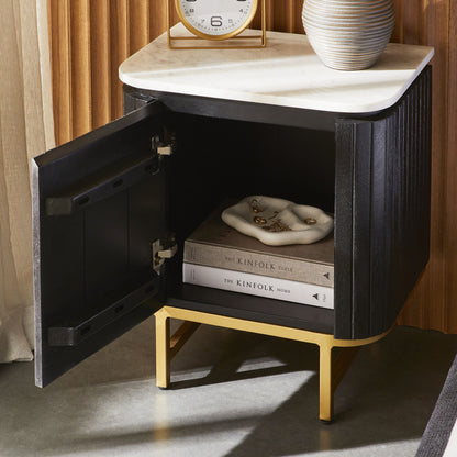 Deva Bedside with Marble Top Black