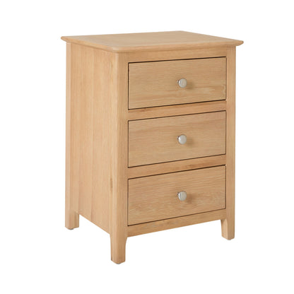 Oakridge 3 Drawer Bedside Light Oak