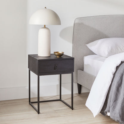 Willa 1 Drawer Bedside Table Black