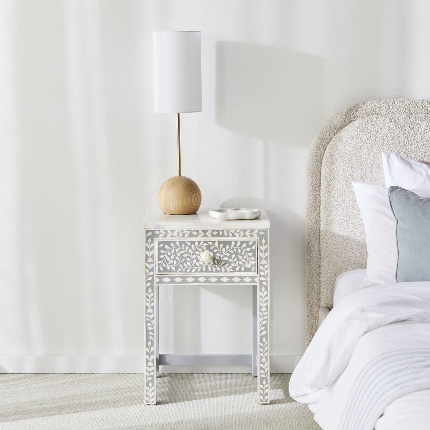 Bone Inlay Bedside Light Grey