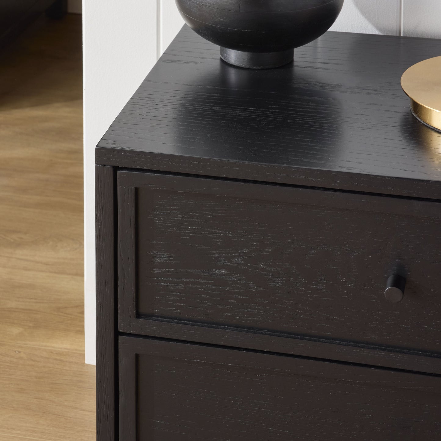 Avalon Small 2 Drawer Bedside Black