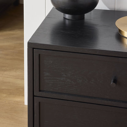 Avalon Small 2 Drawer Bedside Black