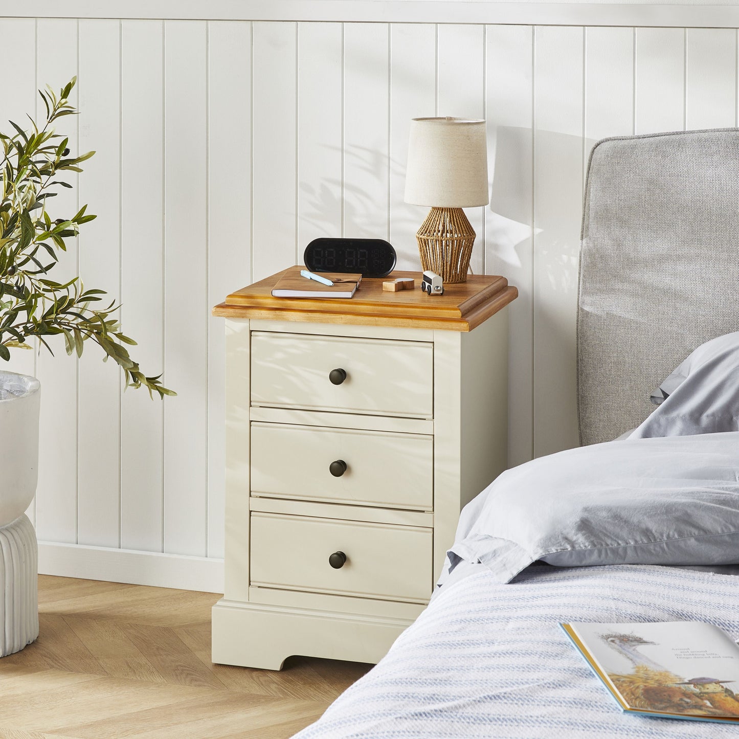Clover 3 Drawer Bedside Table