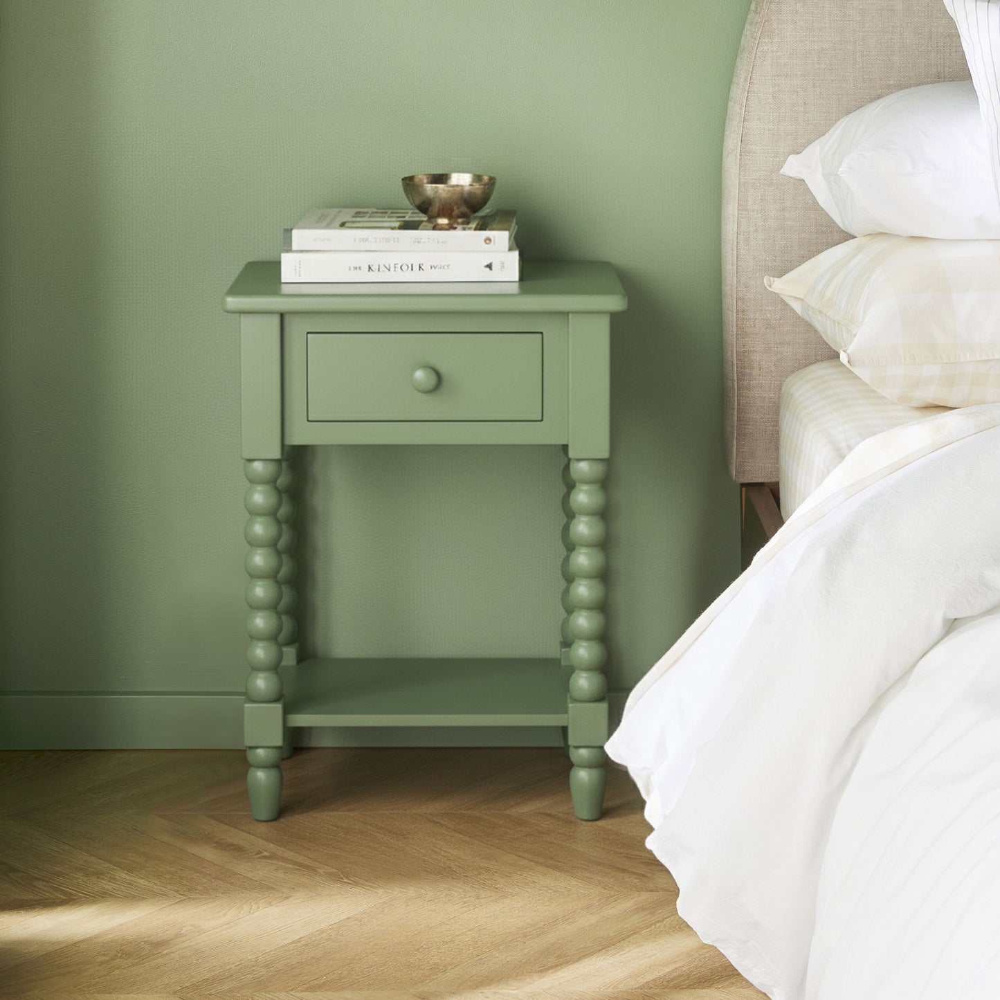 Maisie 1 Drawer Bedside Green
