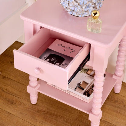 Maisie 1 Drawer Bedside Pink