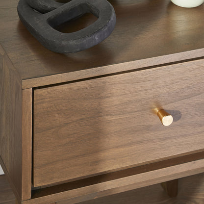 Vincent 1 Drawer Bedside Table Walnut