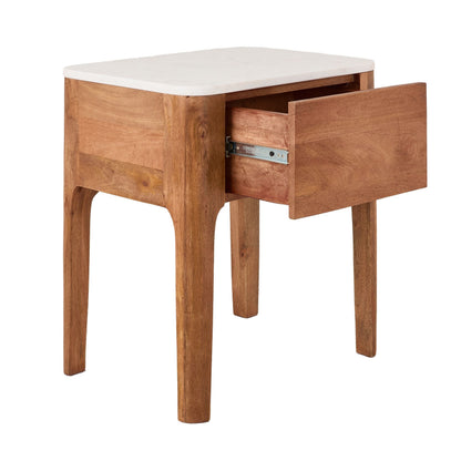 Amour Marble Top Single Drawer Bedside