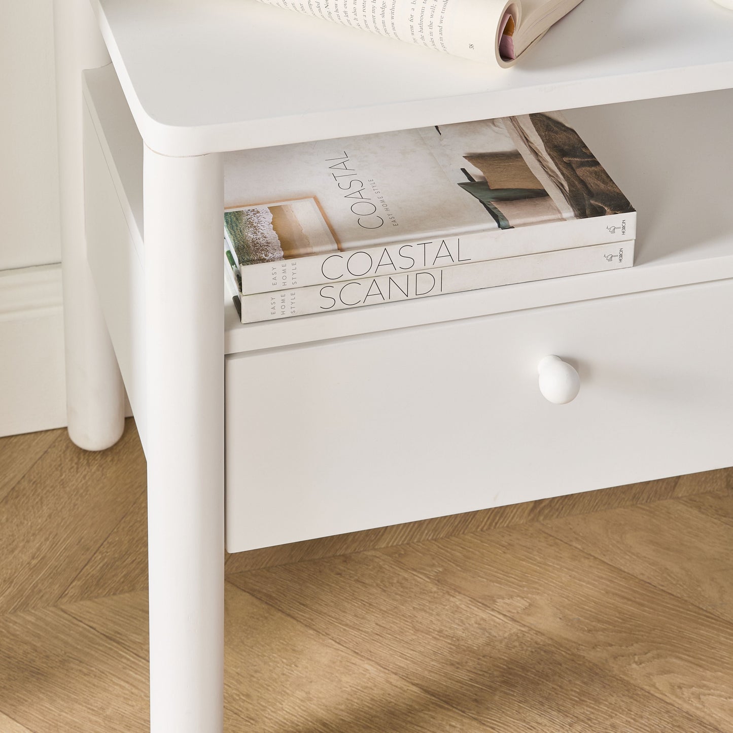 Spintara 1 Drawer Bedside Table White