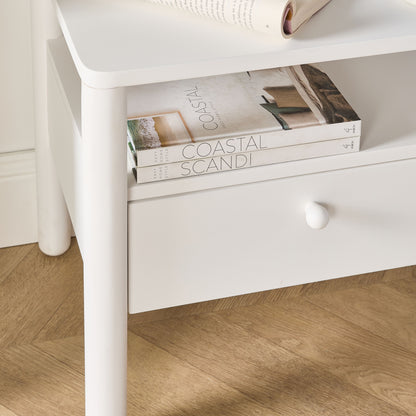 Spintara 1 Drawer Bedside Table White