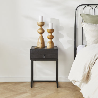 Willa 1 Drawer Bedside Table Black