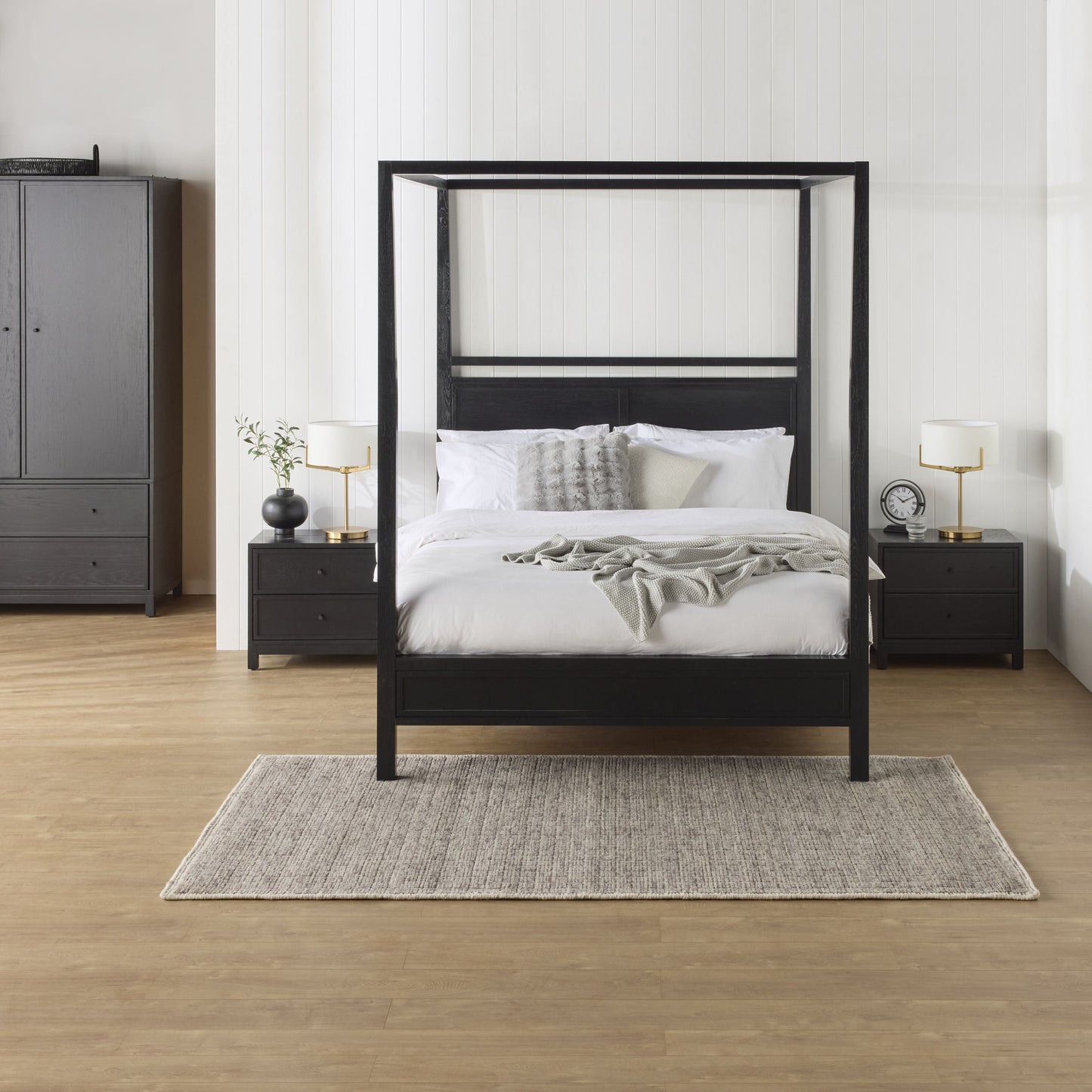 Avalon Small 2 Drawer Bedside Black