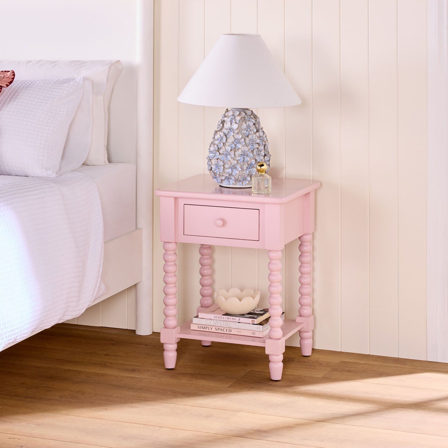Maisie 1 Drawer Bedside Pink