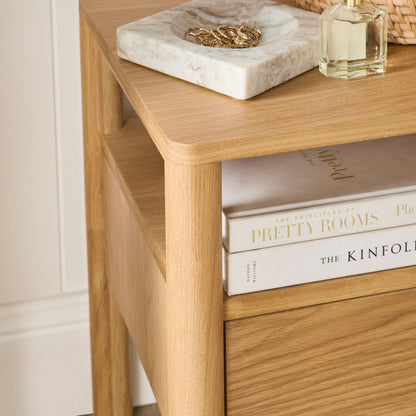 Spintara 1 Drawer Bedside Table Light Oak
