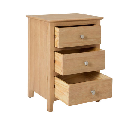 Oakridge 3 Drawer Bedside Light Oak