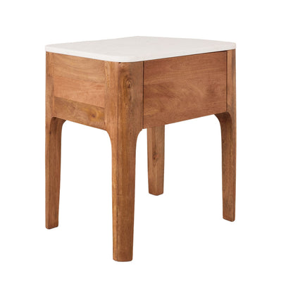 Amour Marble Top Single Drawer Bedside