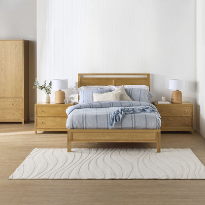 Avalon Large 2 Drawer Bedside Light Oak