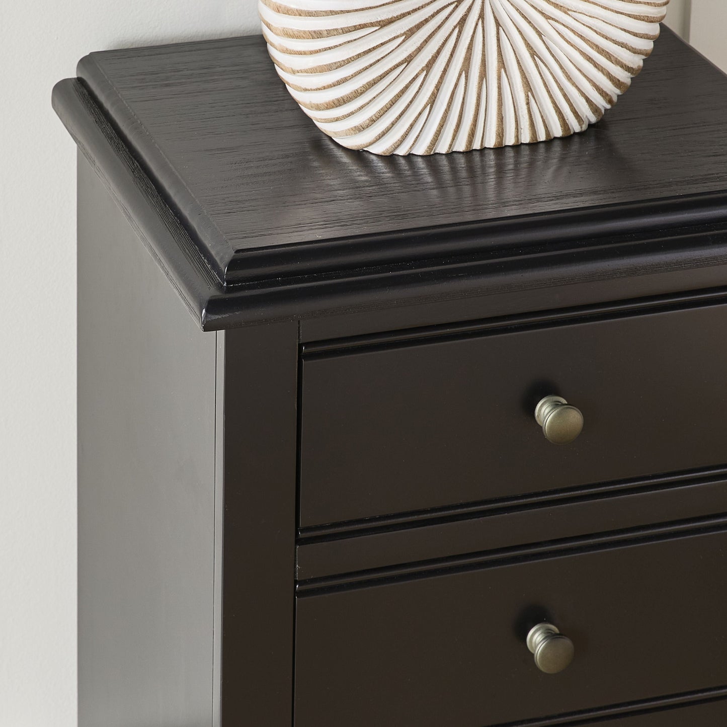 Clover 3 Drawer Bedside Table Black