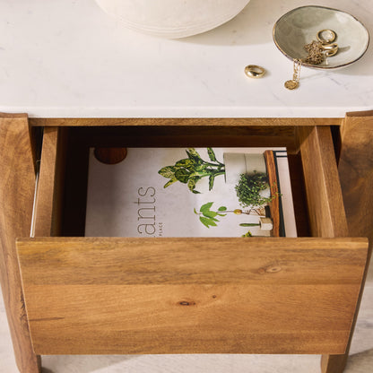 Adore Marble Top Single Drawer Bedside Table