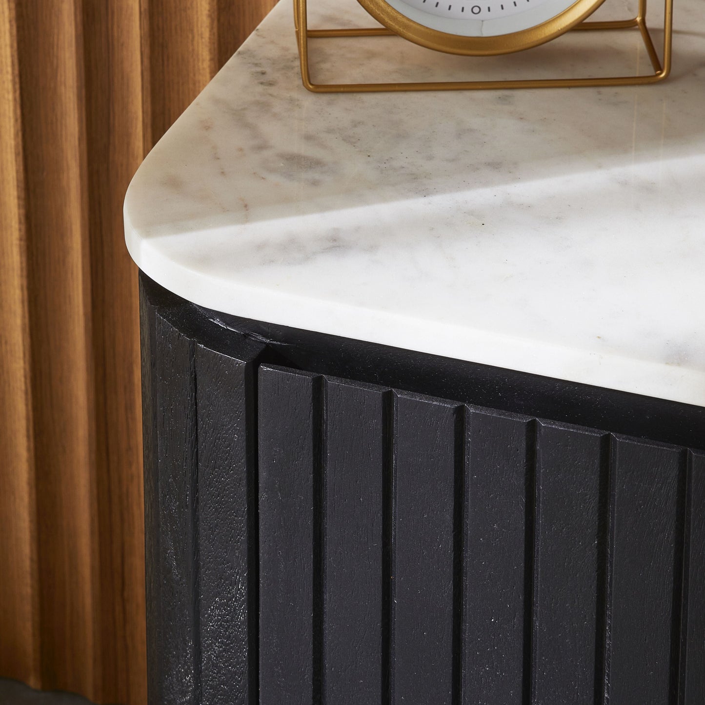 Deva Bedside with Marble Top Black