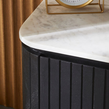 Deva Bedside with Marble Top Black