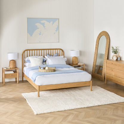 Spintara 1 Drawer Bedside Table Light Oak