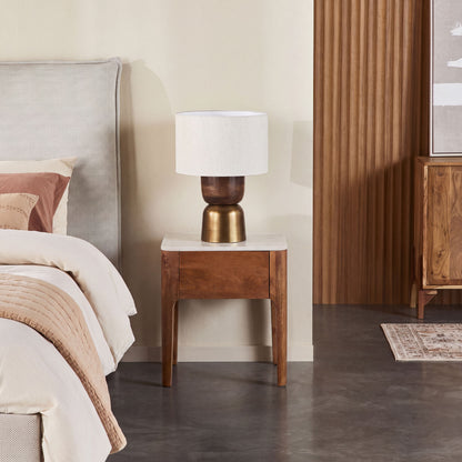 Amour Marble Top Single Drawer Bedside