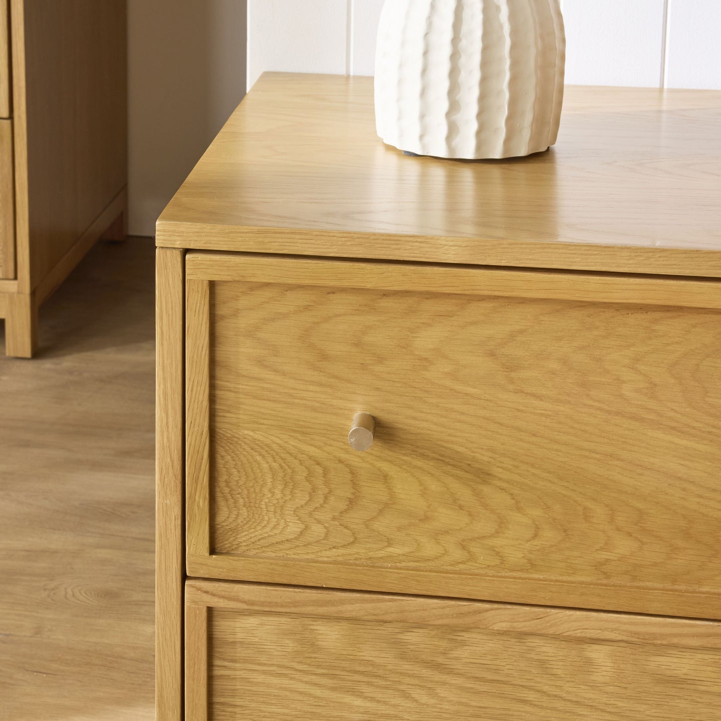 Avalon Large 2 Drawer Bedside Light Oak