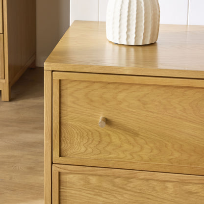 Avalon Large 2 Drawer Bedside Light Oak