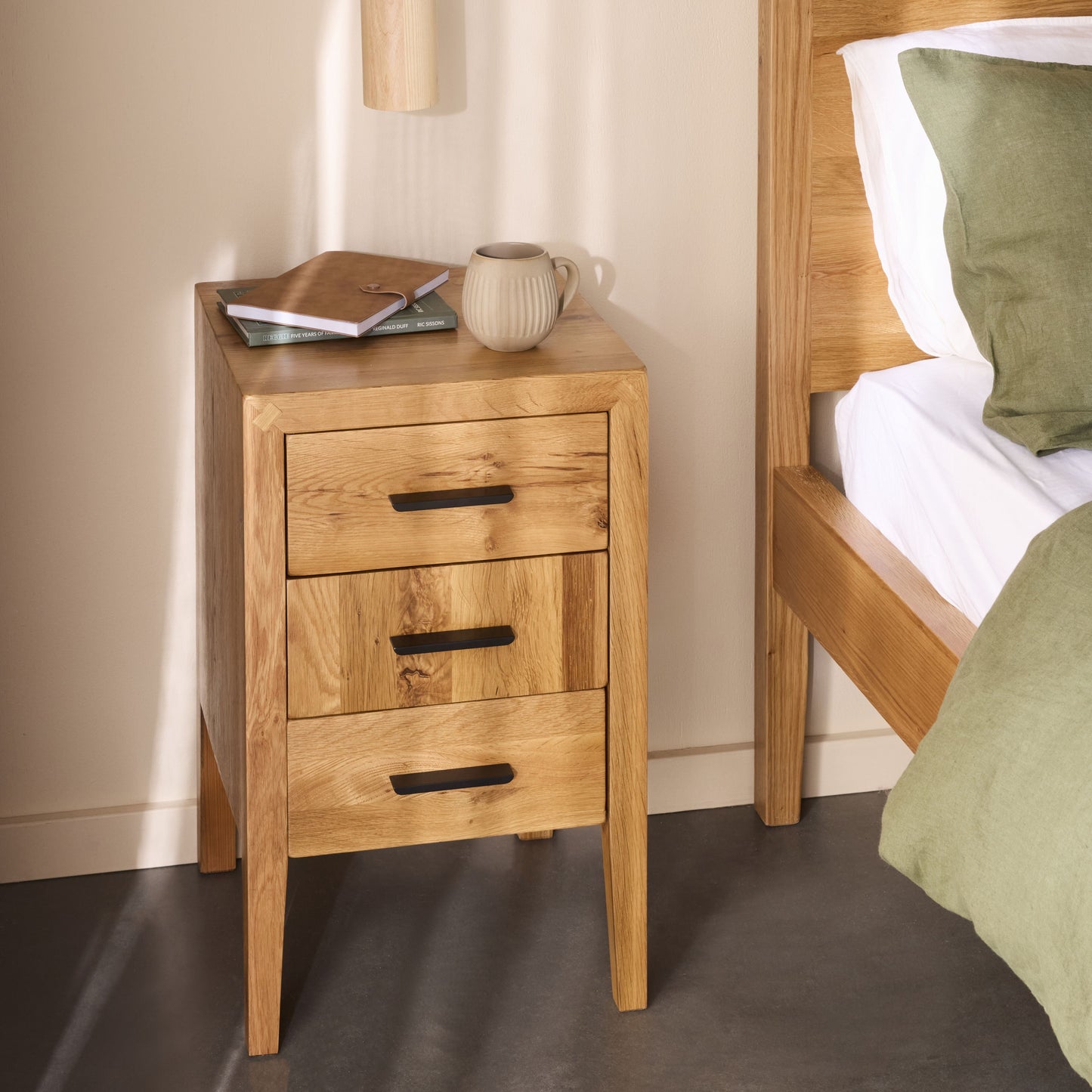 Oakdale 3 Drawer Bedside Table
