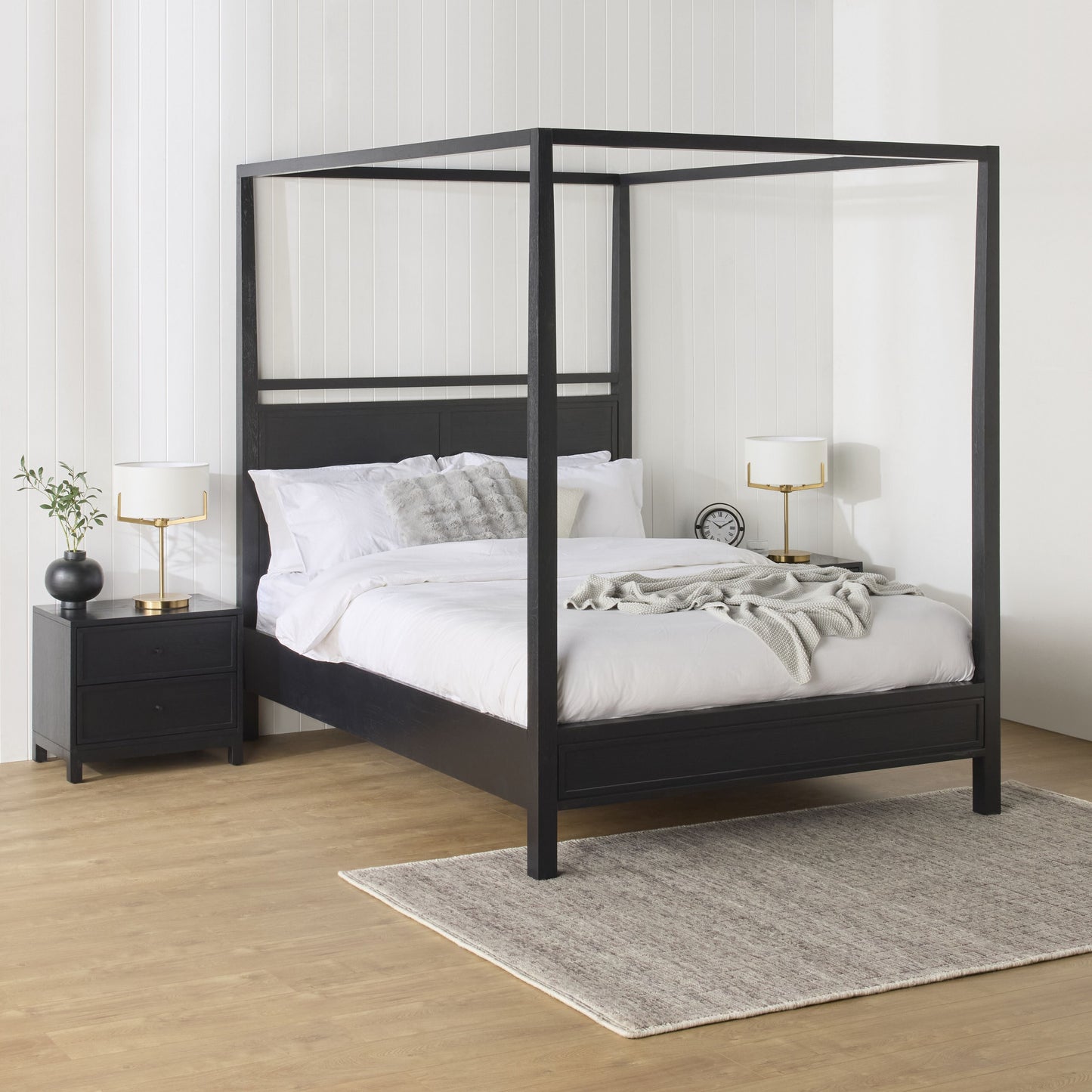 Avalon Small 2 Drawer Bedside Black