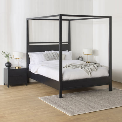 Avalon Small 2 Drawer Bedside Black