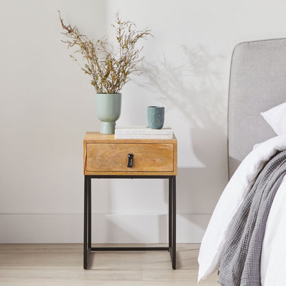 Willa 1 Drawer Bedside Table Natural