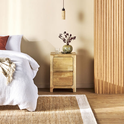 Curve 2 Drawer Bedside