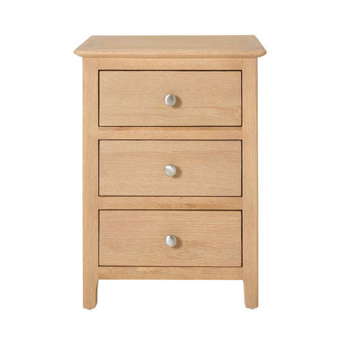 Oakridge 3 Drawer Bedside Light Oak