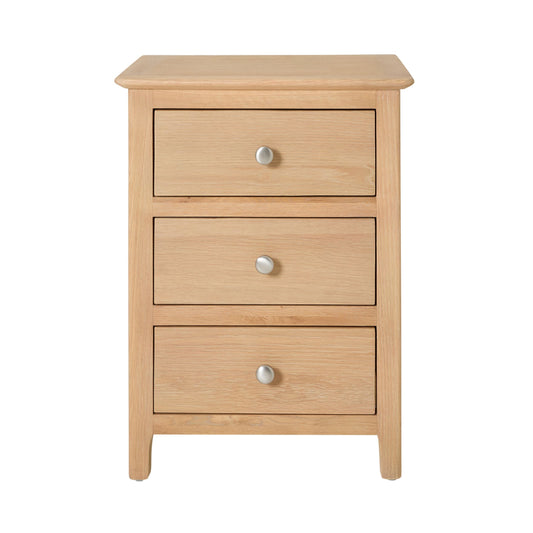 Oakridge 3 Drawer Bedside Light Oak