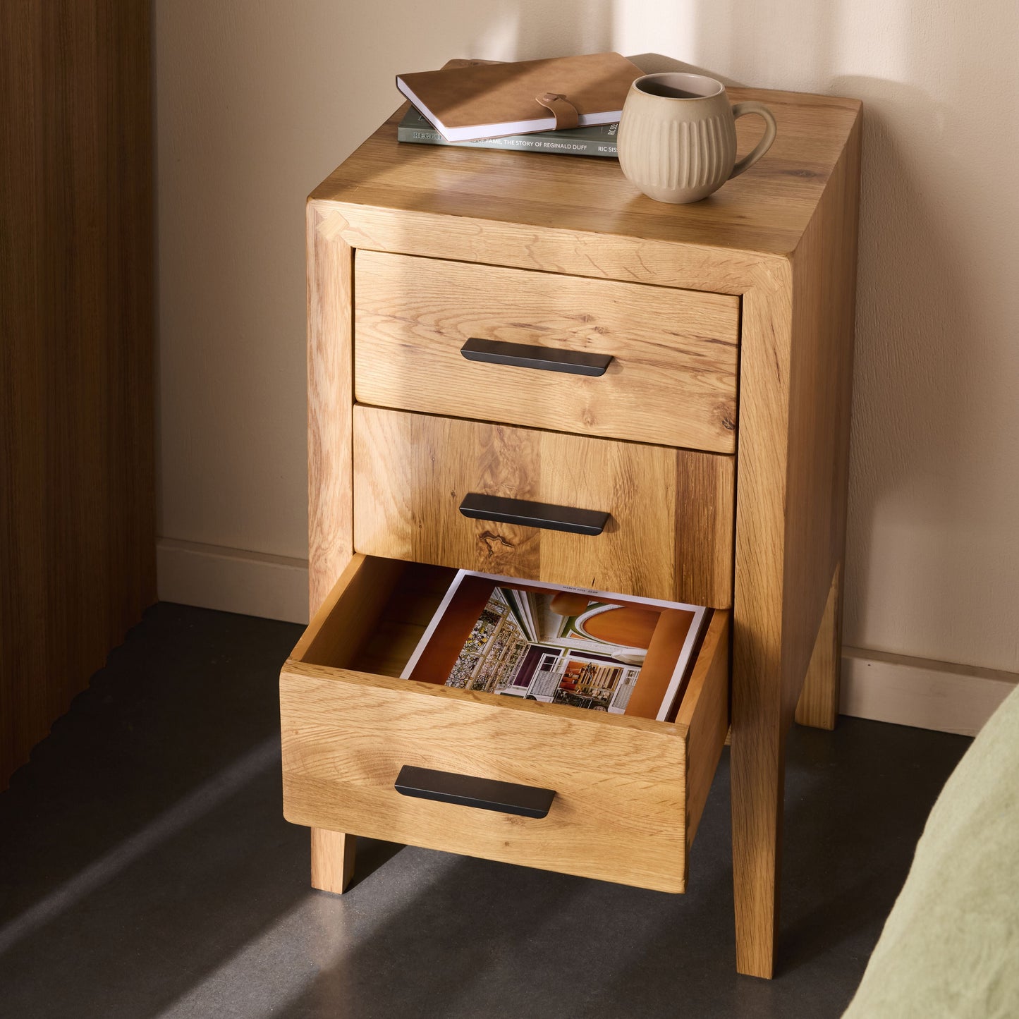 Oakdale 3 Drawer Bedside Table