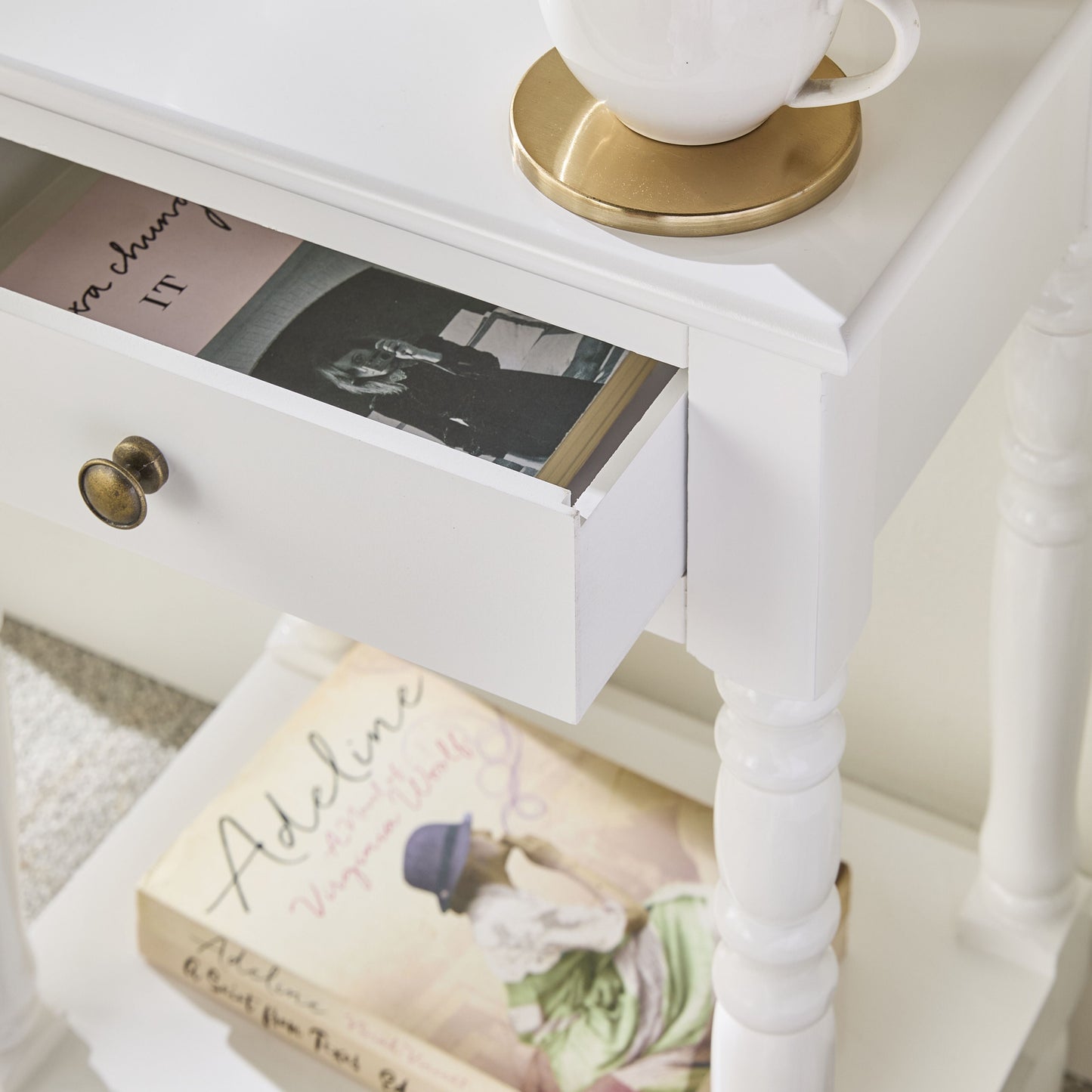 Valentine Bedside Table White
