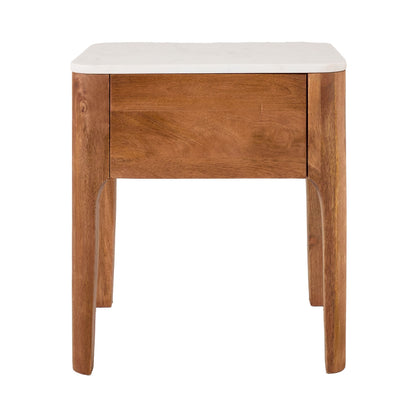 Amour Marble Top Single Drawer Bedside